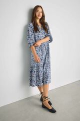 Milano Vestido com decote em bico Azul indigo