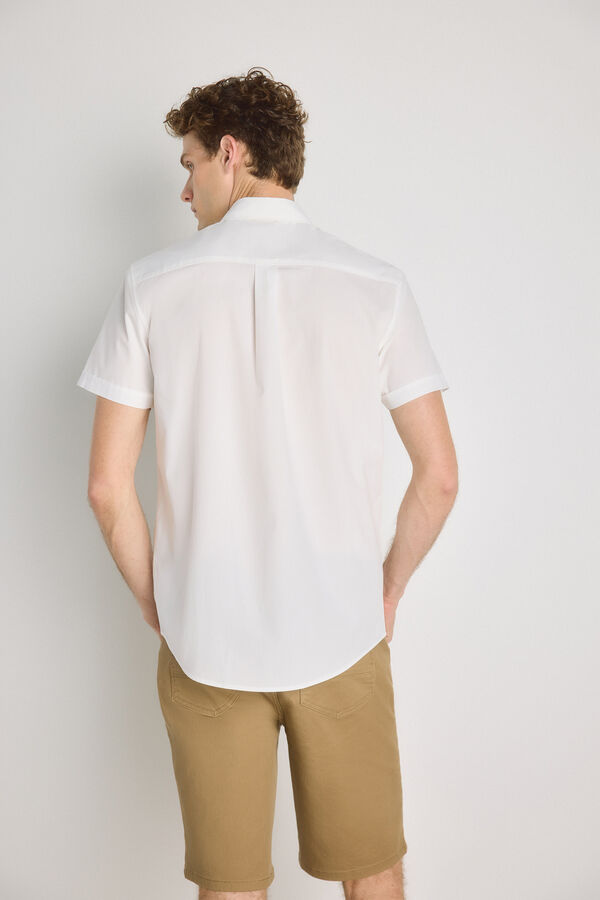 Springfield Camisa lisa de manga curta Branco