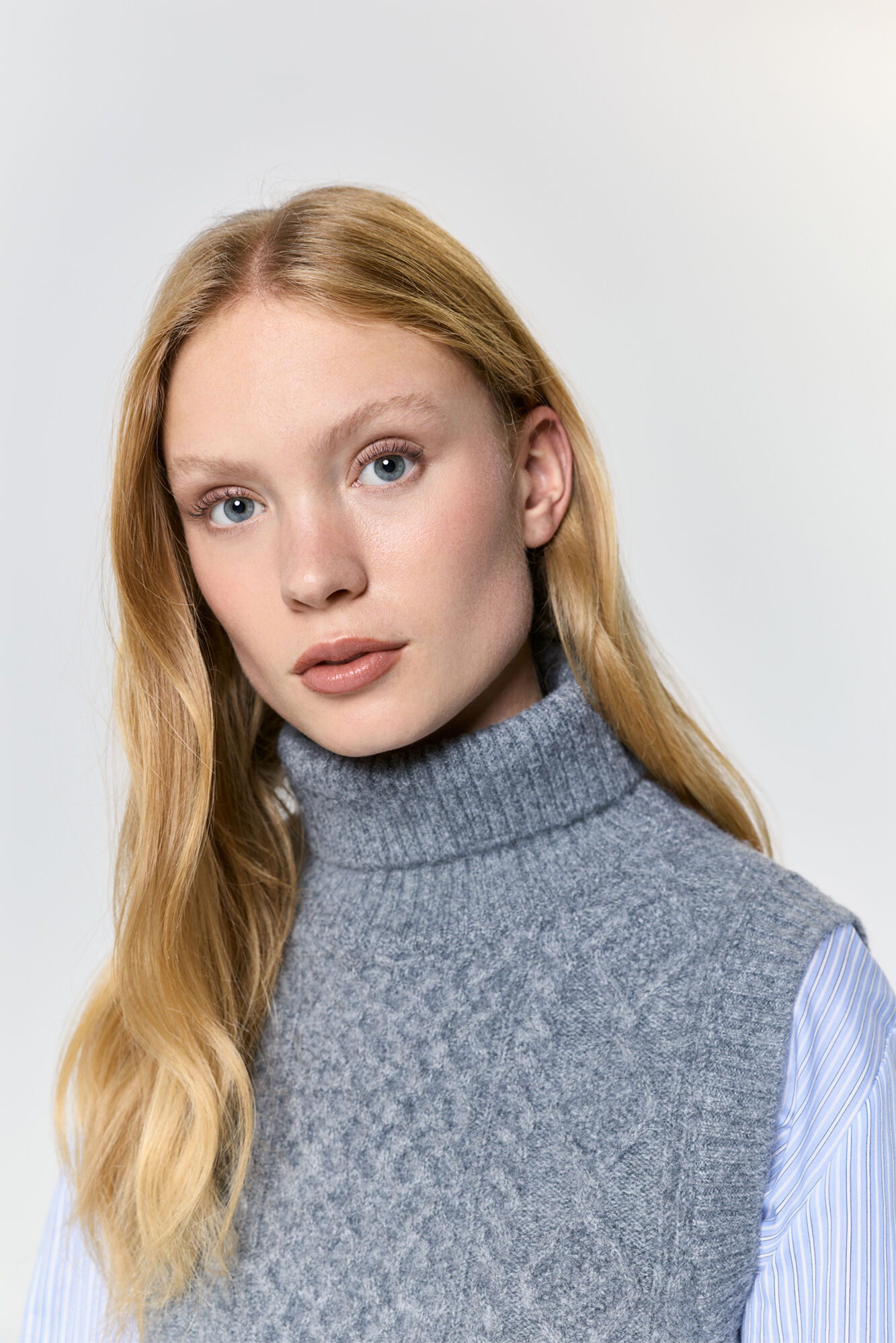 Milano Chaleco punto con estructura cuello vuelto