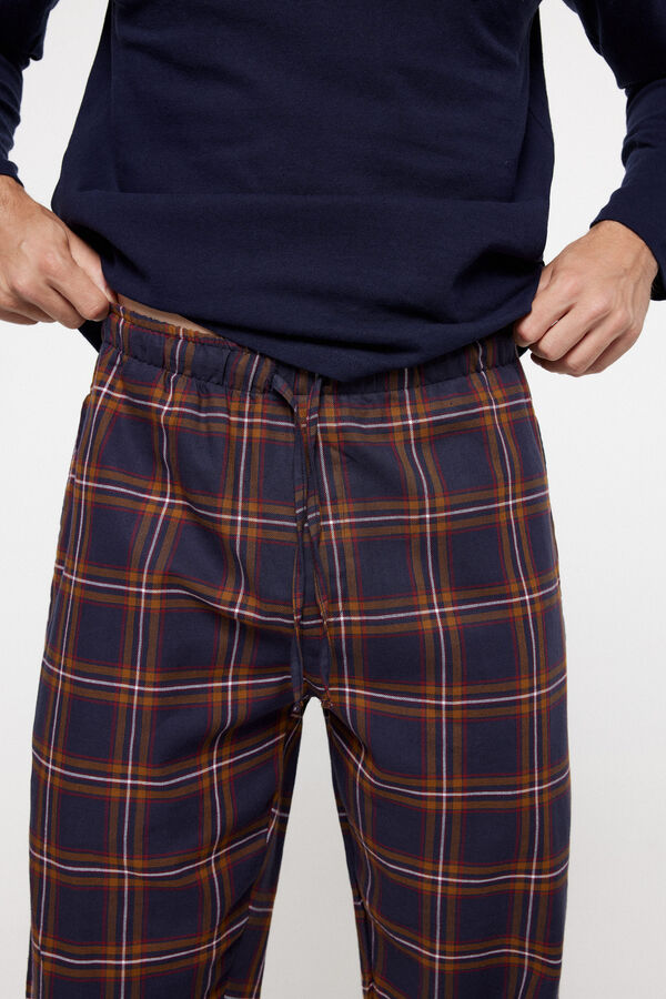 milano Pijama Algod&oacute;n Cuadros. Navy