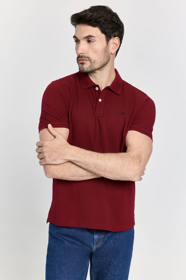 Pedro del Hierro Polo b&aacute;sico manga curta Bordeaux