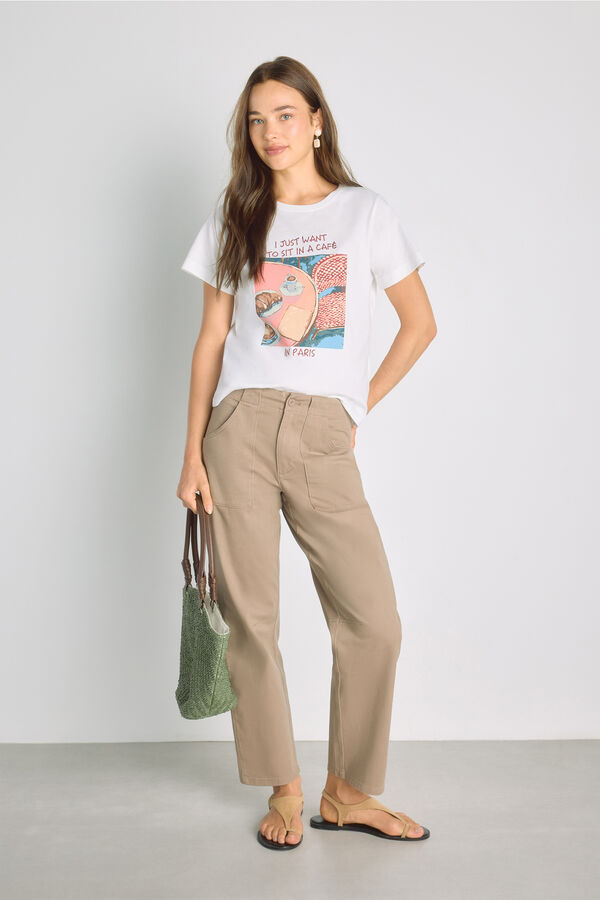 Milano T-shirt estampada de manga curta Branco