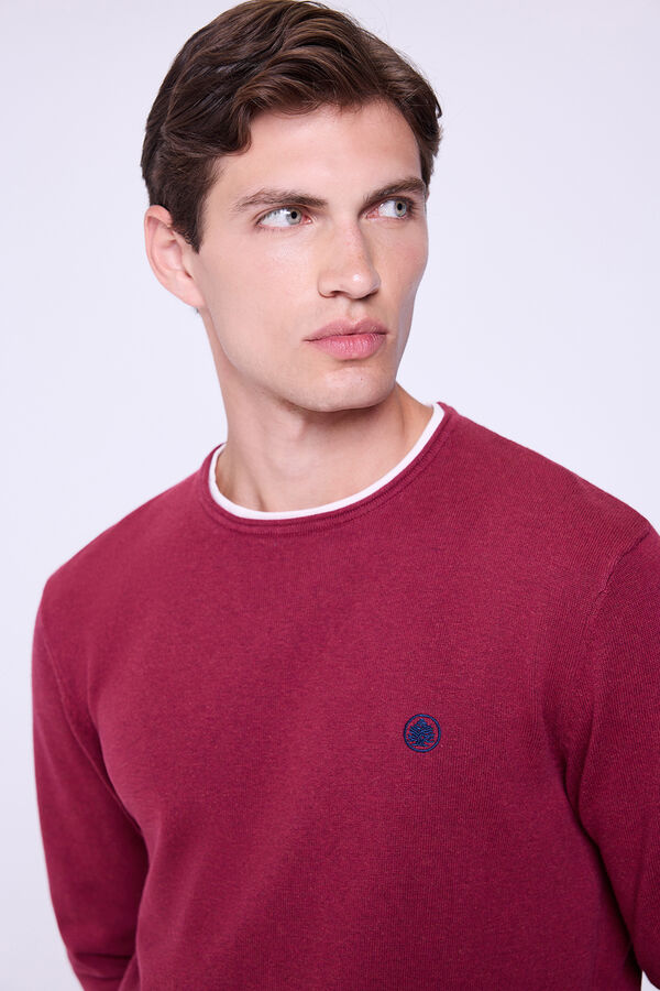 Springfield Camisola básico de gola redonda Vermelho