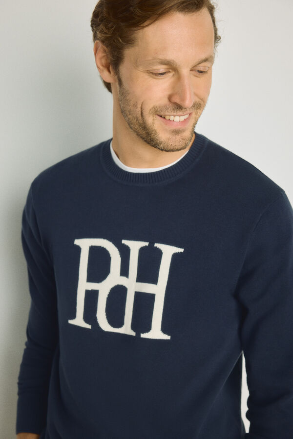 Pedro del Hierro Jersey cuello caja Navy
