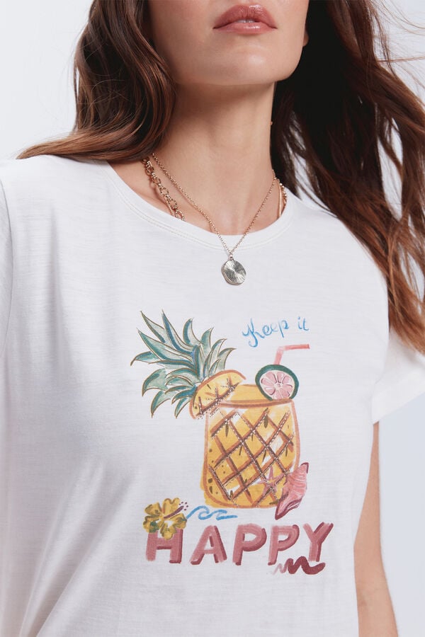 Milano T-shirt estampado manga curta Azul