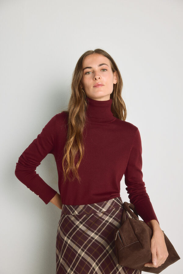 Milano Jersey cuello cisne Granate