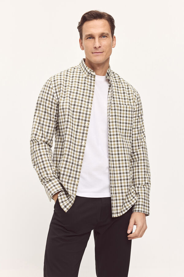 Milano Camisa Twill Xadrez Estampado verde
