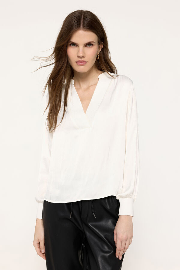 Milano Blusa de cetim. Marfim