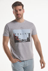 Fifty Outlet Camiseta estampada "Venice" Gris