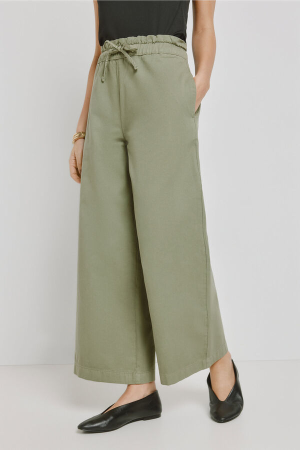 Milano Pantal&oacute;n ancho Kaki Claro