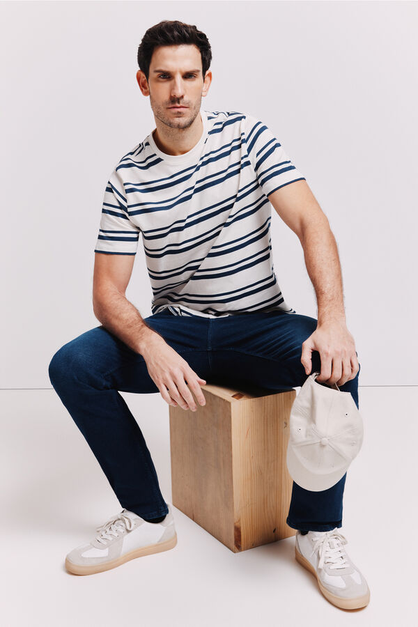 Milano Camiseta rayas Navy