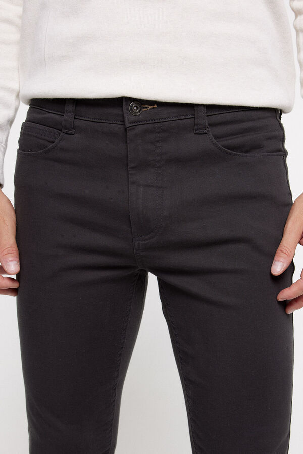 milano Cal&ccedil;as 5 Bolsos Skinny Cinzento oscuro