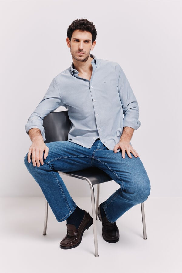 Pedro del Hierro Camisa lisa manga larga Navy