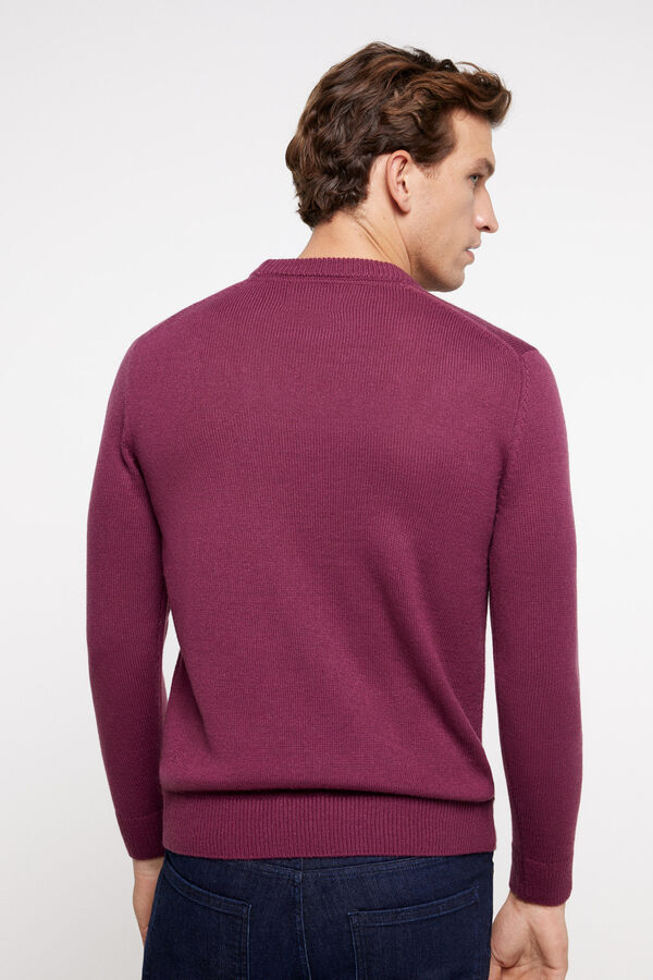 Milano Camisola gola caixa jacquard posicional Vinho