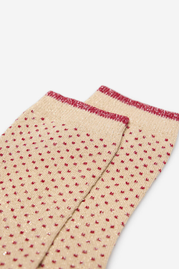 Milano Meias Lurex de bolinhas Bordeaux