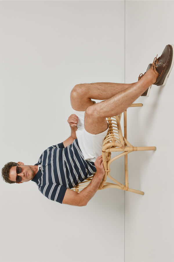 Pedro del Hierro Polo rayas manga corta Navy