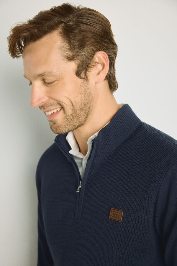 Pedro del Hierro Jersey semicisne cremallera Navy