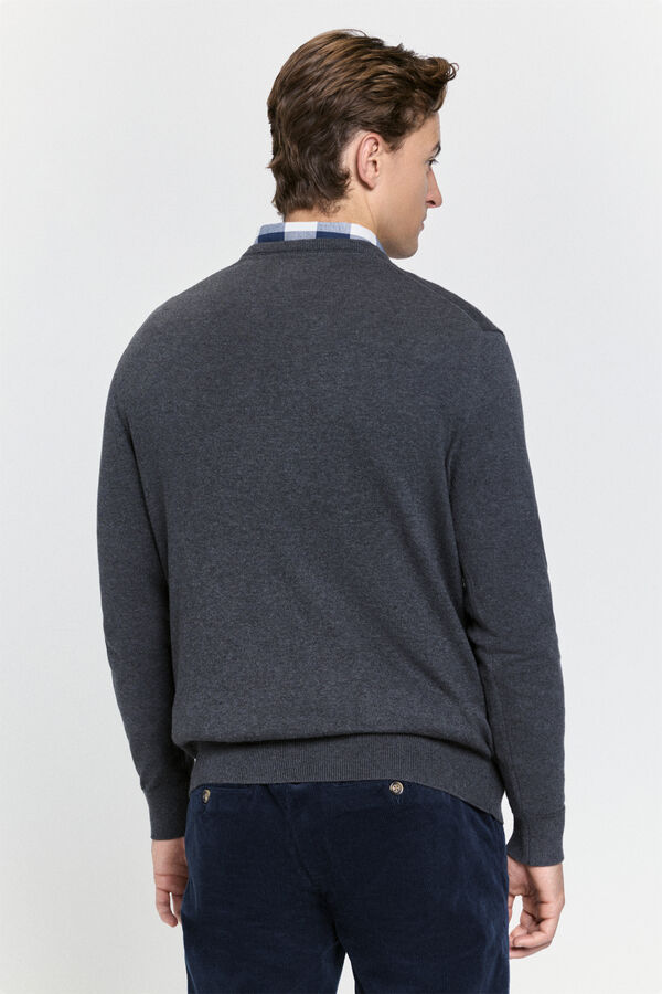 Milano Jersey básico cuello pico Gris Oscuro