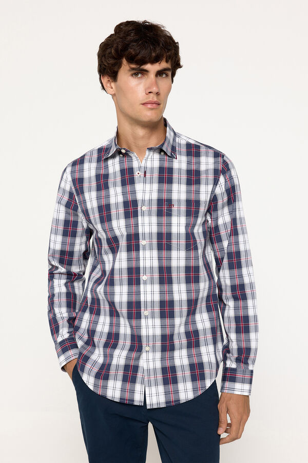 Milano Camisa Popel&iacute;n Cuadros Azul
