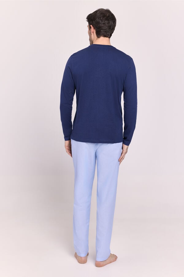 Milano Pijama punto y tela Navy