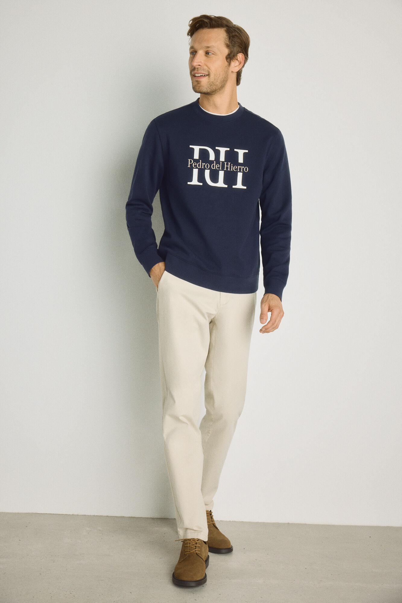Pedro del Hierro Sudadera cuello redondo con logo