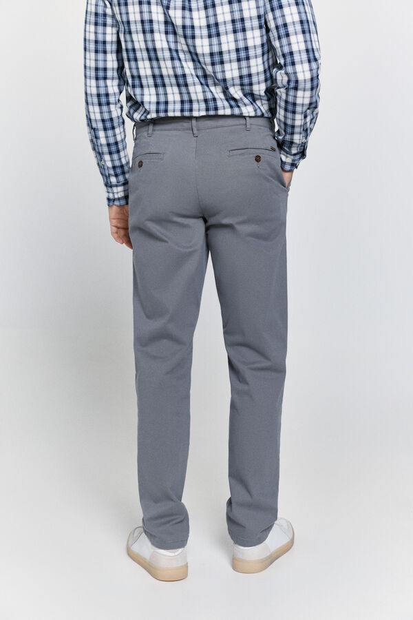 Pedro del Hierro Calças chino com ajuste confortável Cinza claro