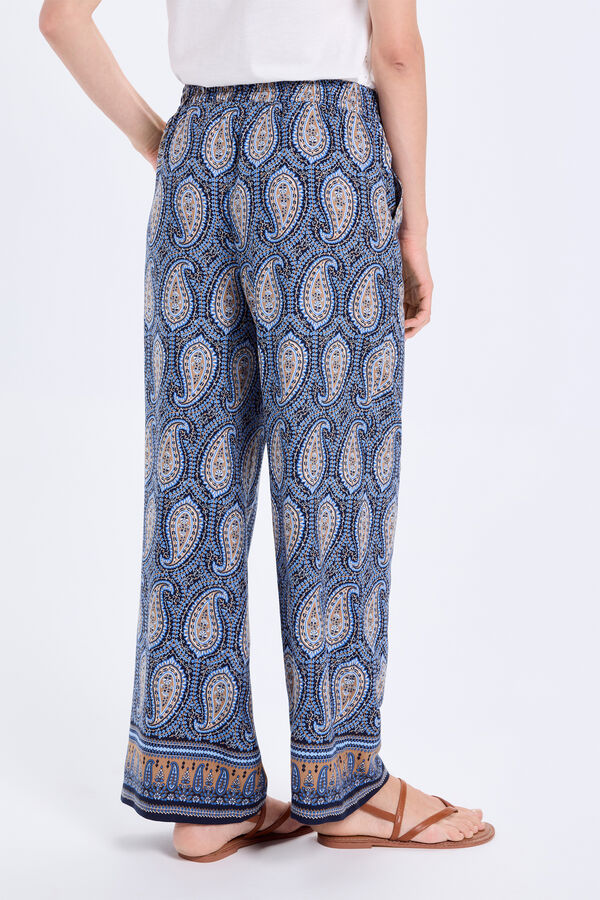 Milano Pantalón fluido estampado Azul