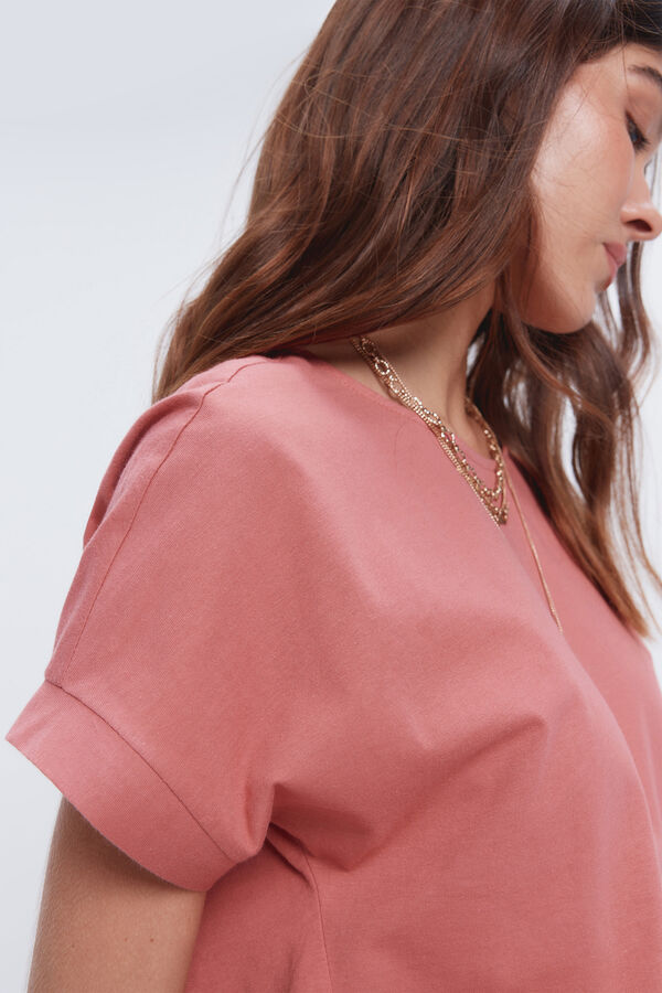 Milano T-shirt manga curta lisa Vermelho