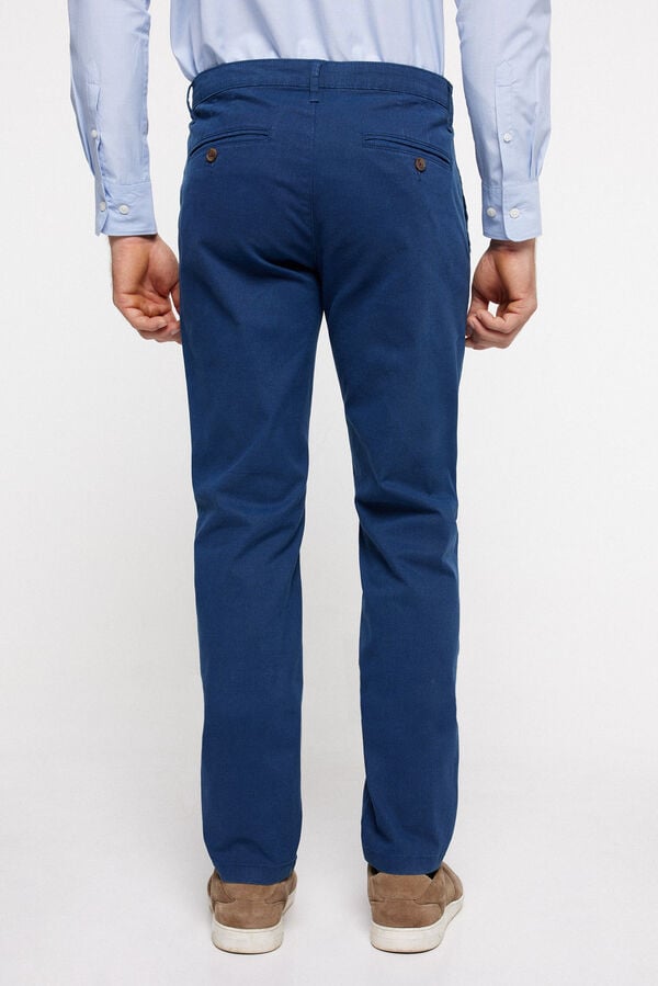 Milano Cal&ccedil;as Chino Falsa Estrutura Estampado azul