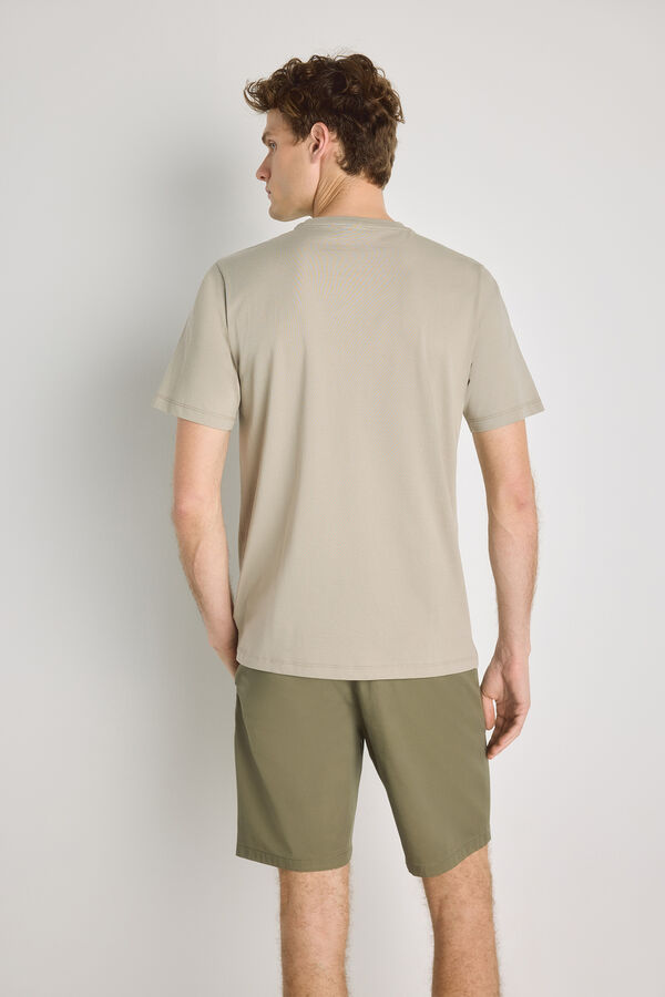 Pedro del Hierro Camiseta b&aacute;sica con logo bordado Kaki