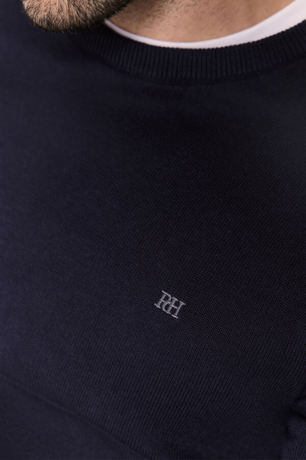 Pedro del Hierro Jersey básico cuello caja Navy