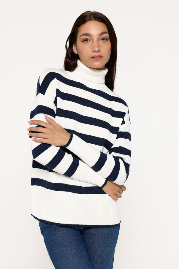 Milano Jersey cuello vuelto bajo abierto Navy