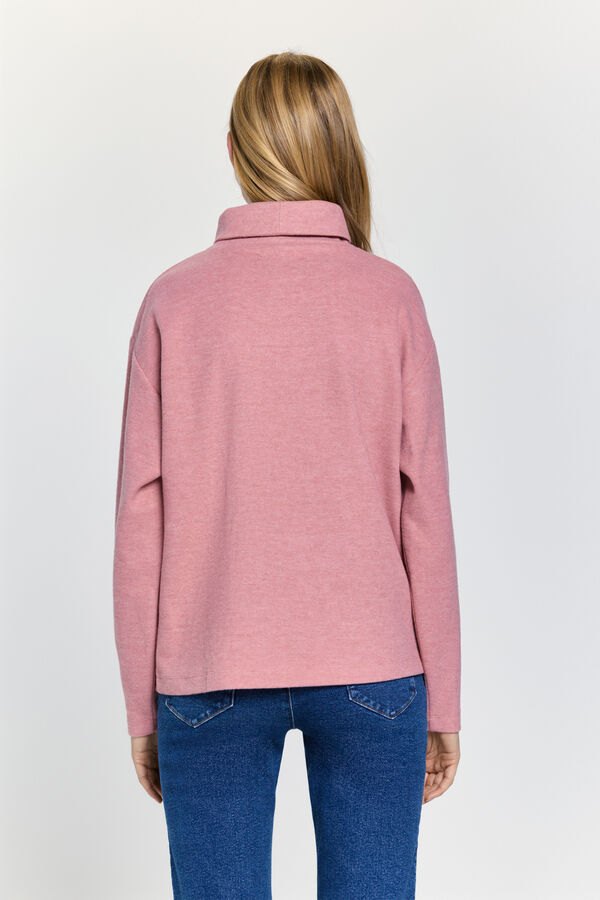 Milano Camiseta punto polar suave cuello cisne Rosa