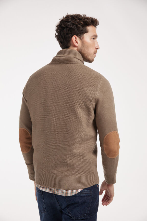 Fifty Outlet Jersey cuello smoking Beige