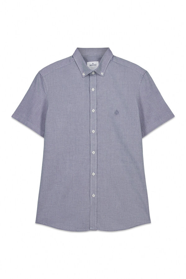 Springfield Camisa lisa de manga curta Azul indigo