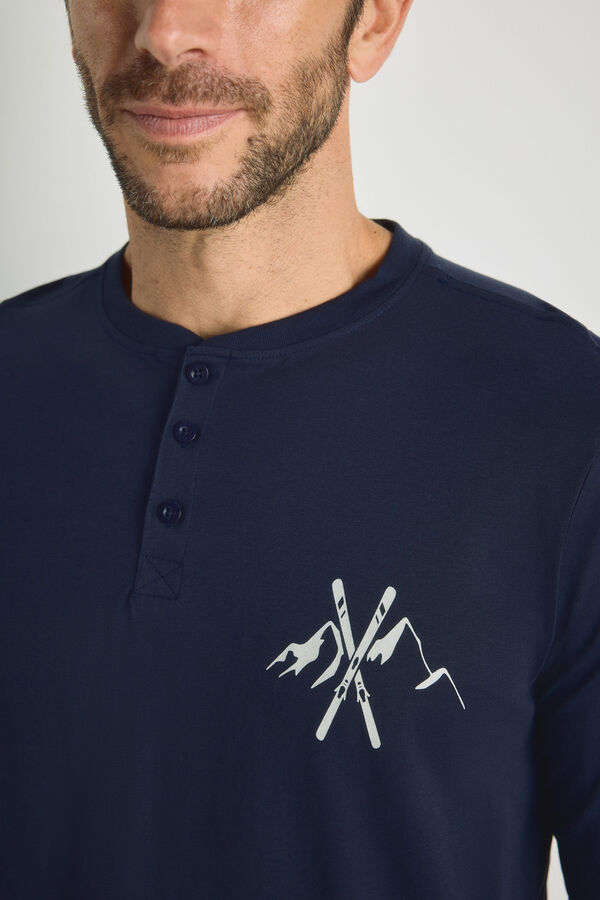 Milano Pijama punto y tela Navy