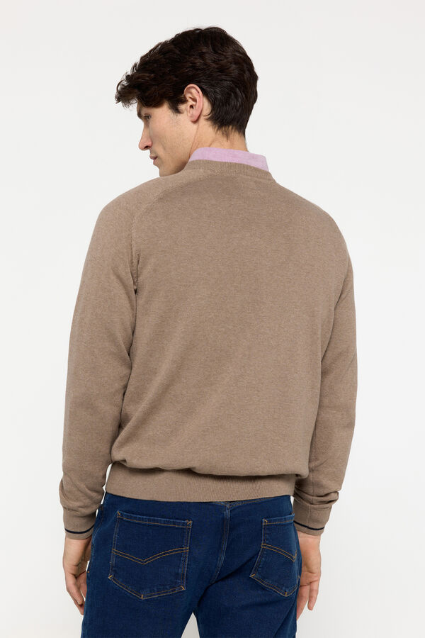 Milano Jersey Cuello Caja Beige