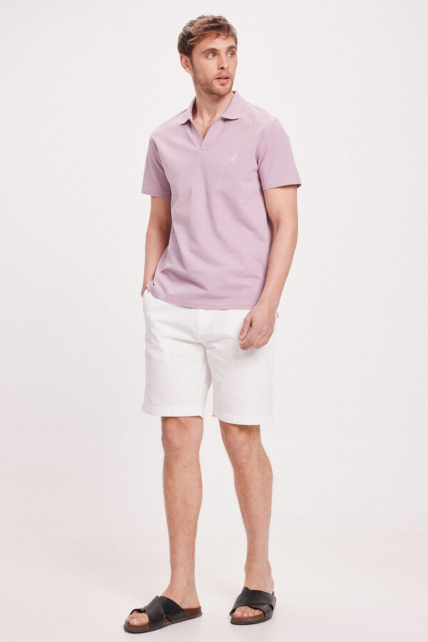 Milano Polo de gola aberta P&uacute;rpura