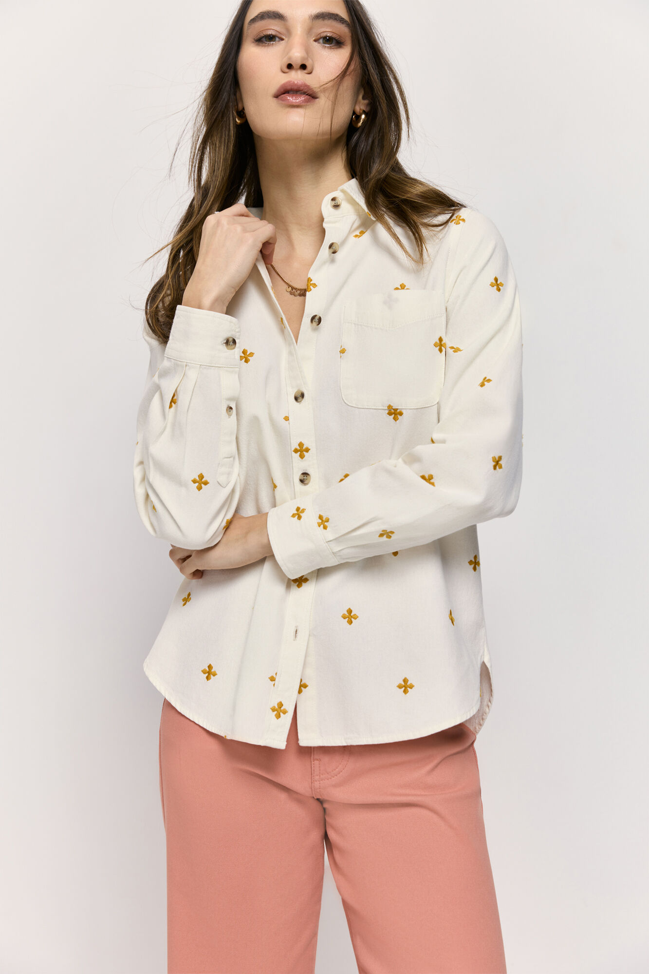 Milano Camisa denim con bordado