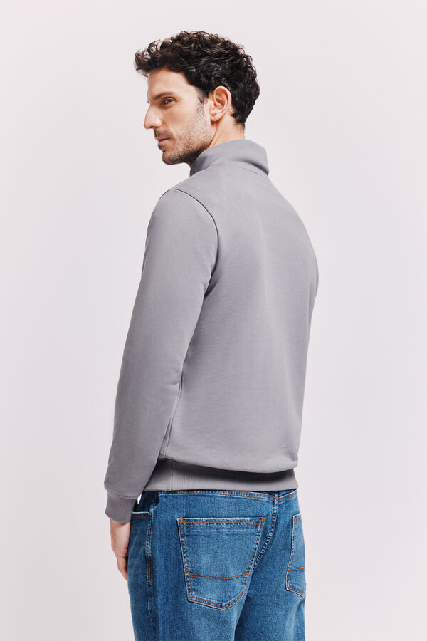Pedro del Hierro Sudadera cuello semicisne con cremallera Gris