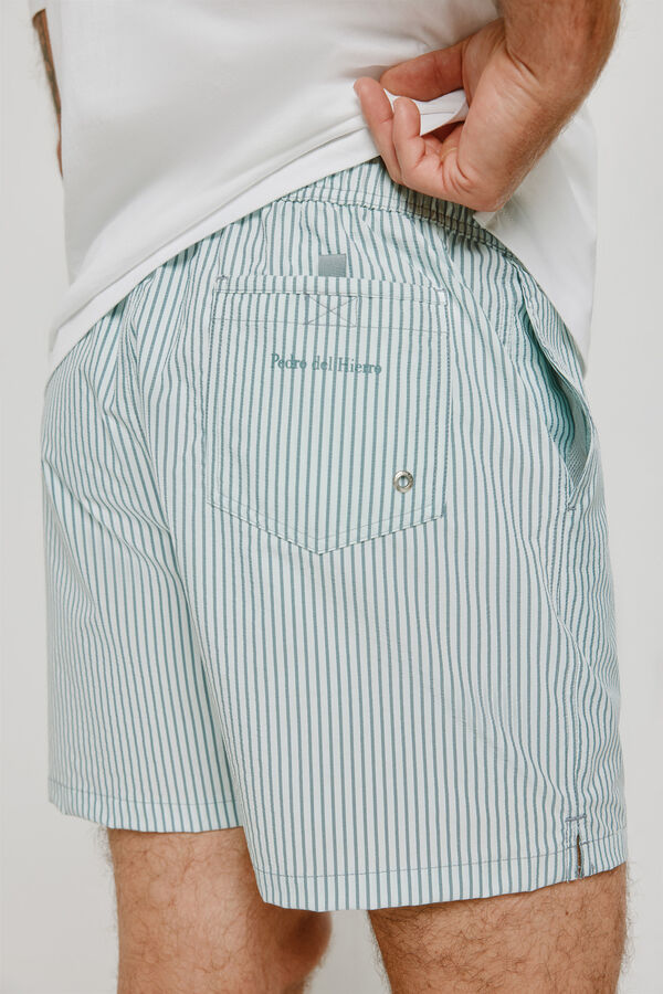 Pedro del Hierro Fato de banho &agrave;s riscas Azul