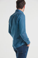 Fifty Outlet Camisa Denim Lisa PDH Azul marino