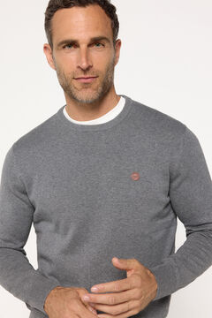 Fifty Outlet Jersey básico cuello caja Gris