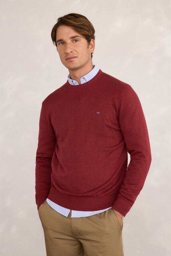 Milano Camisola básico redondo Bordeaux