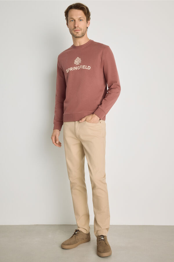 Springfield Sweatshirt gola redonda com logo Vinho