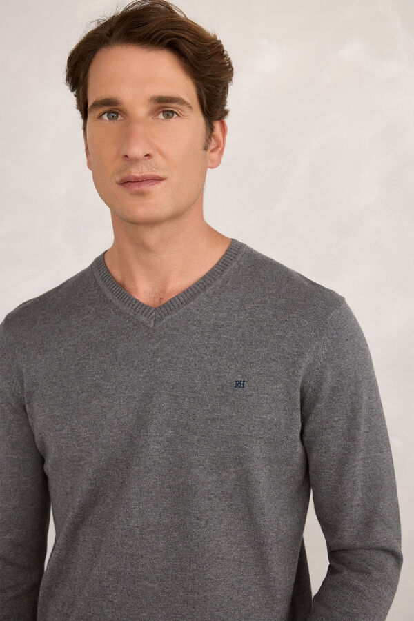 Pedro del Hierro Camisola básica Peak Cinzento oscuro