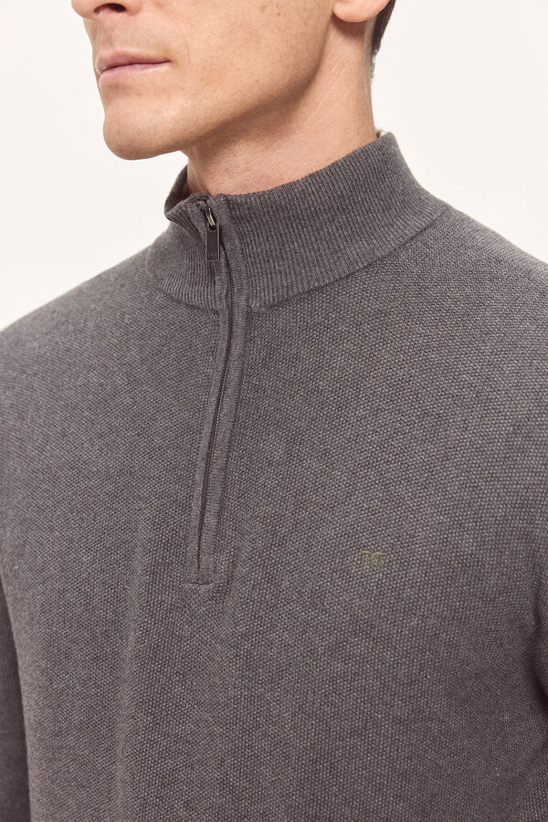 Milano Camisola meio fecho-&eacute;clair. Cinzento oscuro