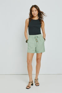 Milano Bermuda lisa com cintura el&aacute;stica