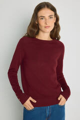 Milano Jersey cuello caja Granate