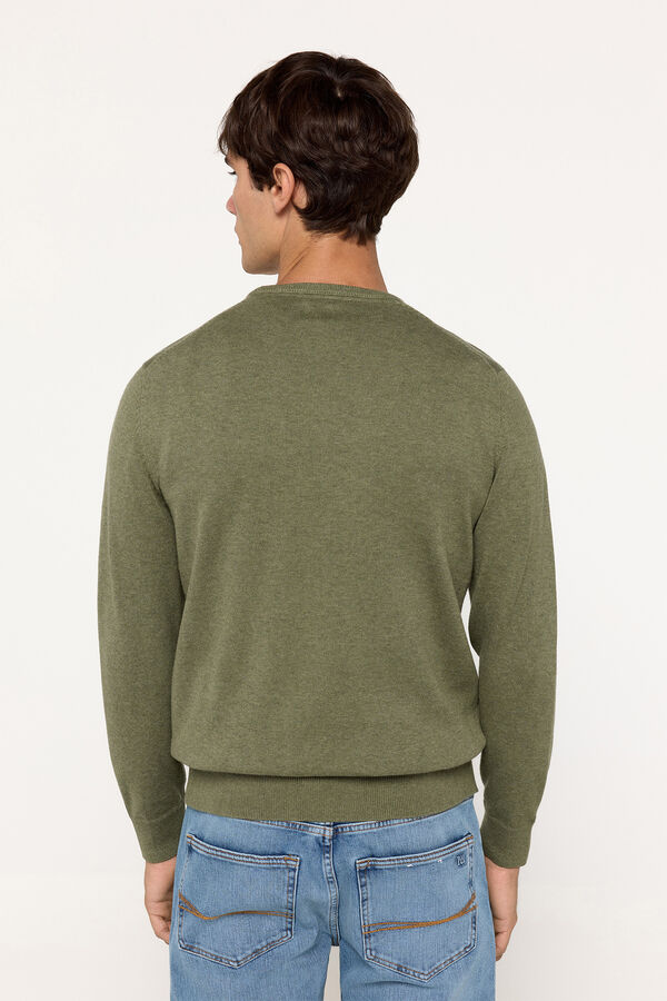 Milano Camisola b&aacute;sica com gola redonda Verde